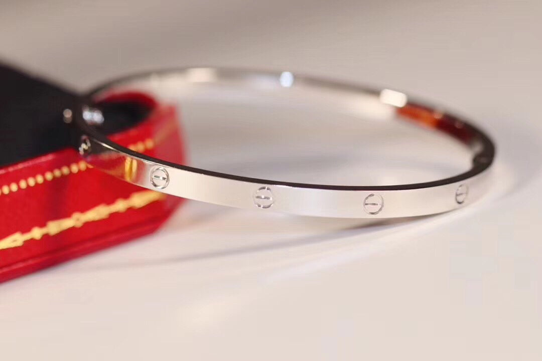 LOVE Bracelet 3.65MM No Stone, 925 Sterling Silver Bracelet With Original Gift Box