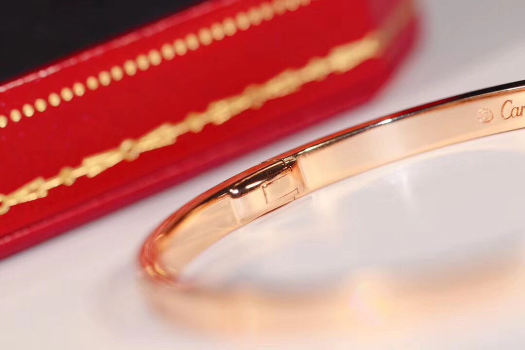LOVE Bracelet 3.65MM with 4 Diamonds, 18K Gold Plated Bracelet With Original Box