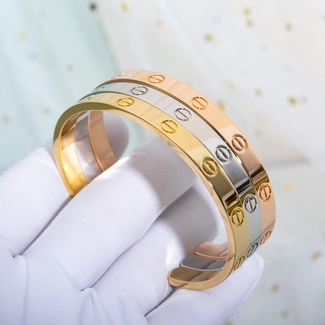 Sterling Silver Love Bracelet Open Cuff – Elegant 925 Love Bracelet Gift For Women