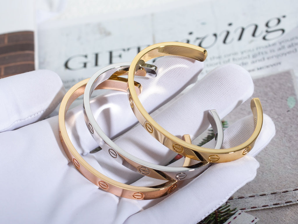 Sterling Silver Love Bracelet Open Cuff – Elegant 925 Love Bracelet Gift For Women