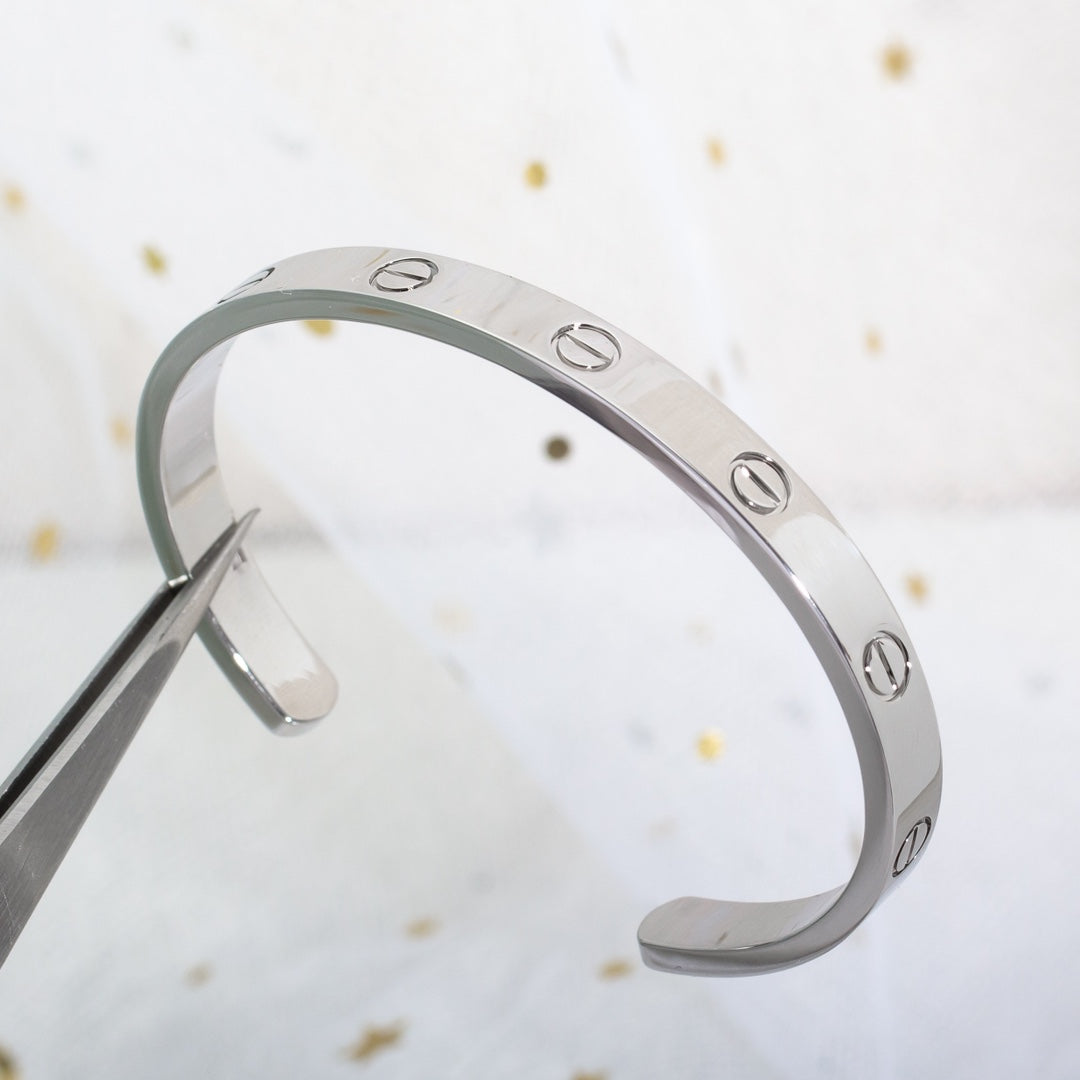 Sterling Silver Love Bracelet Open Cuff – Elegant 925 Love Bracelet Gift For Women