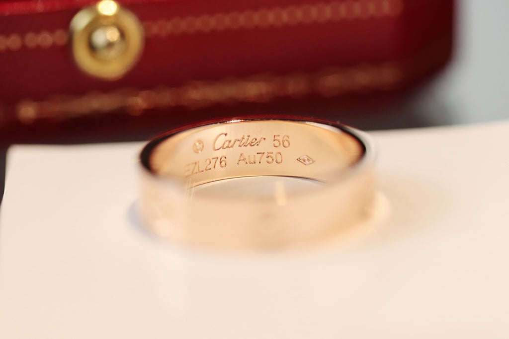 Sterling Silver Love Ring, 18K Gold Plated Love Ring 5.5Mm No Diamond with Box