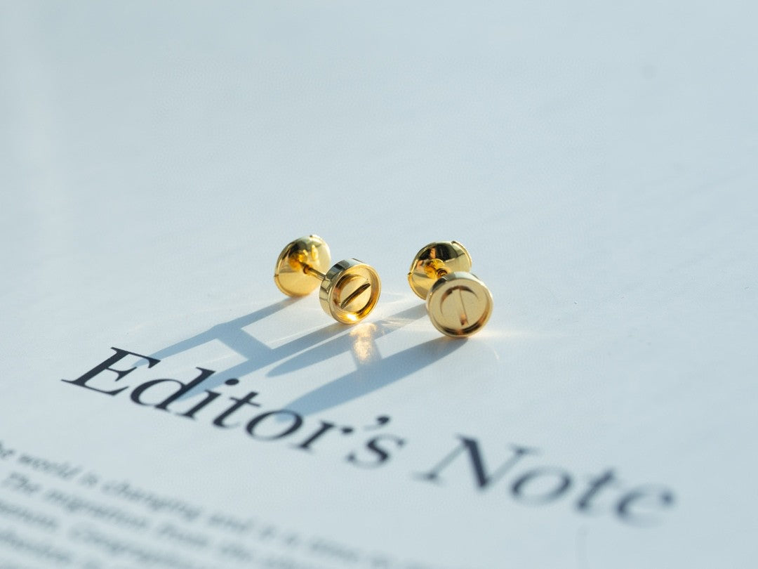 Love Earrings for Women 18k Gold-Plated, Sterling Silver Earrings With Gift Box and Accessories