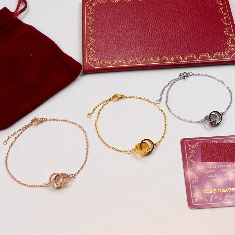 LOVE BRACELET DOUBLE RING Bracelet for Women – Elegant 925 LOVE BRACELET