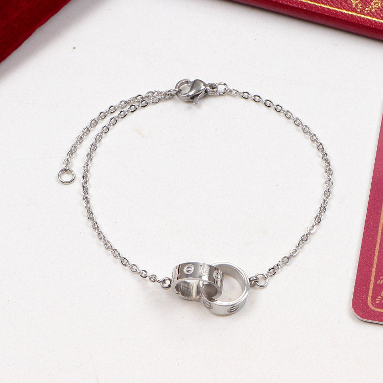 LOVE BRACELET DOUBLE RING Bracelet for Women – Elegant 925 LOVE BRACELET