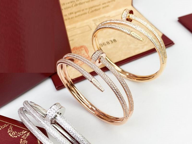 JUSTE BRACELET 3.5MM DOUBLE ROWS Full DIAMONDS, Sterling Silver Bracelet for Women