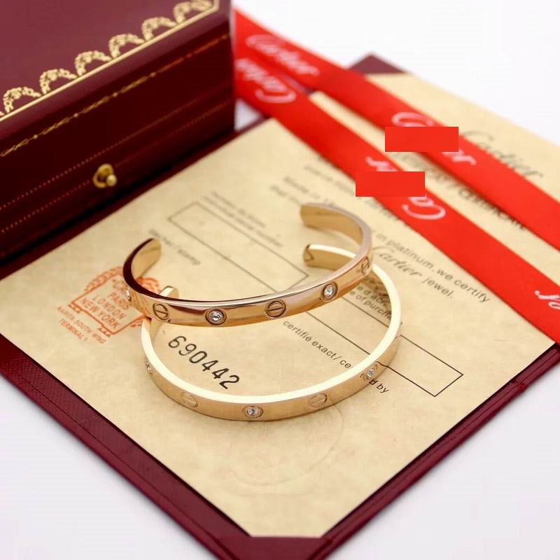 Sterling Silver Love Bracelet Open Cuff Diamonds - Elegant 925 Silver Bracelet Jewelry Gift