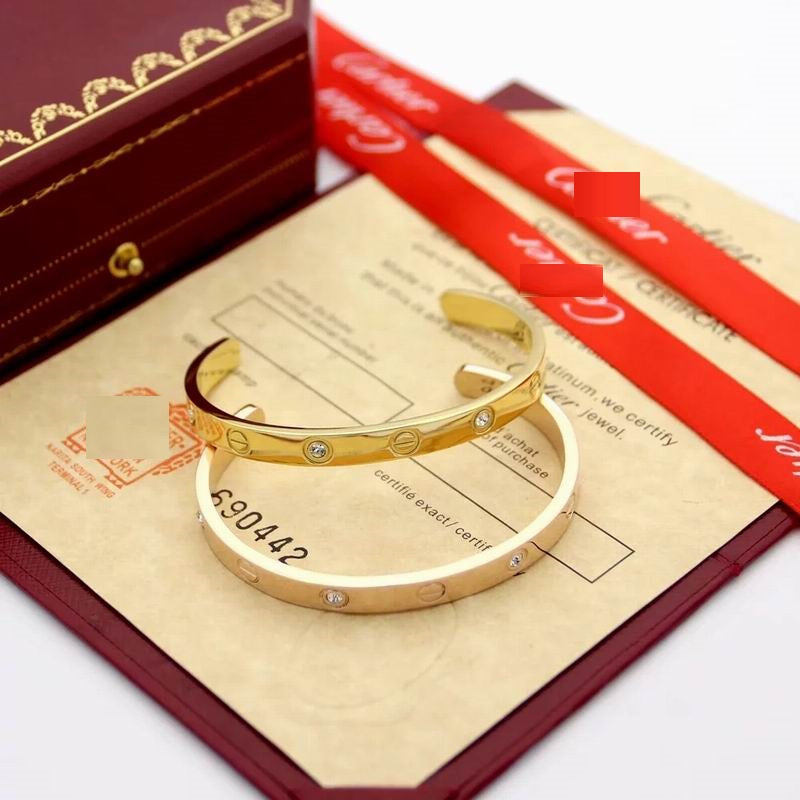 Sterling Silver Love Bracelet Open Cuff Diamonds - Elegant 925 Silver Bracelet Jewelry Gift