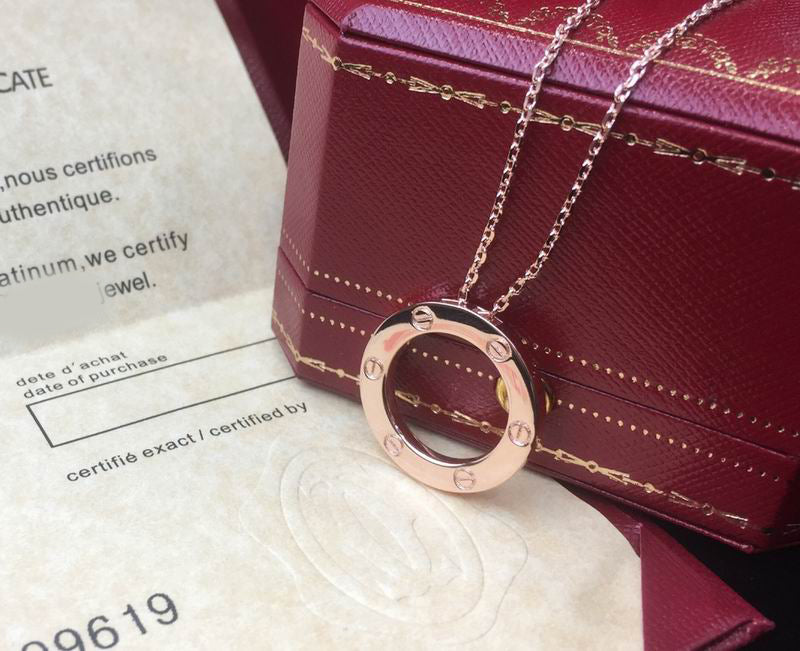 LOVE Necklace 16MM, 18K Gold Plated Pendant, Set With Original Box