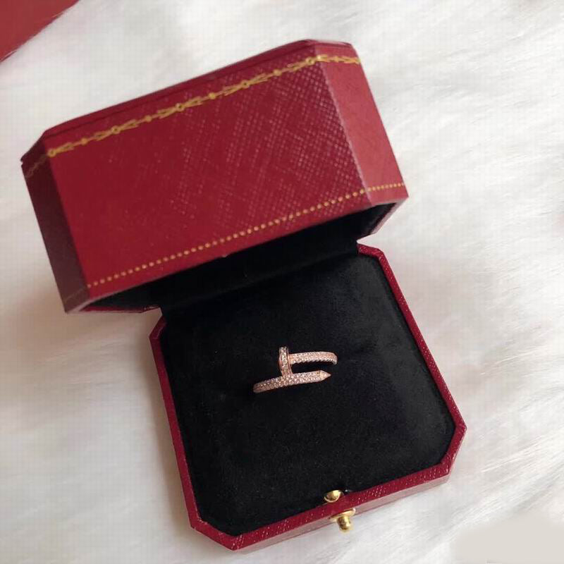JUSTE RING 2.65MM Rose Gold Full Diamonds, 18K Gold Plated Ring with Gift Box
