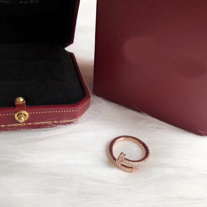 JUSTE RING 2.65MM Rose Gold Full Diamonds, 18K Gold Plated Ring with Gift Box