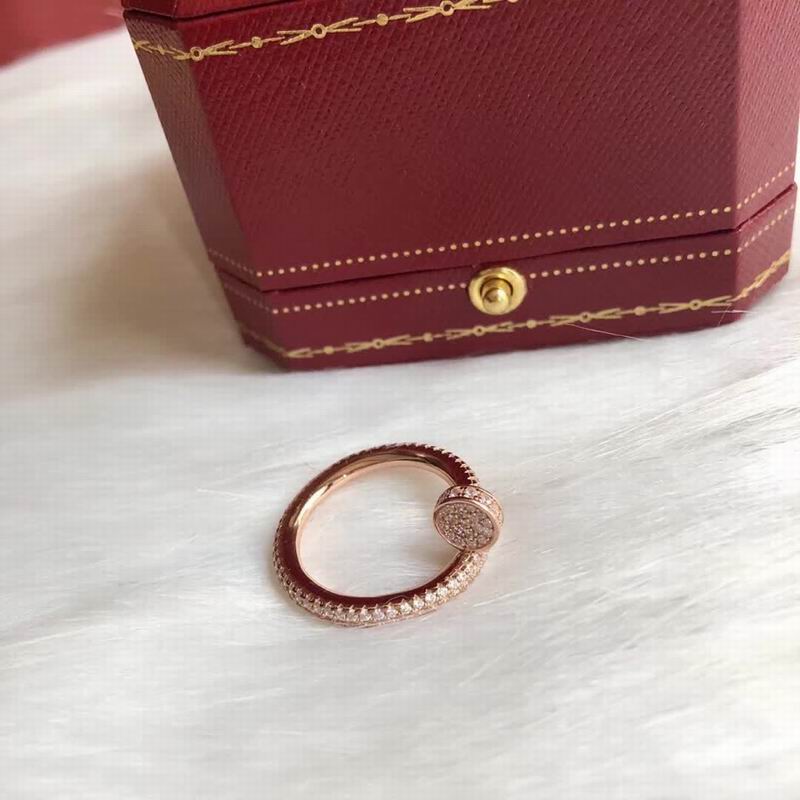 JUSTE RING 2.65MM Rose Gold Full Diamonds, 18K Gold Plated Ring with Gift Box