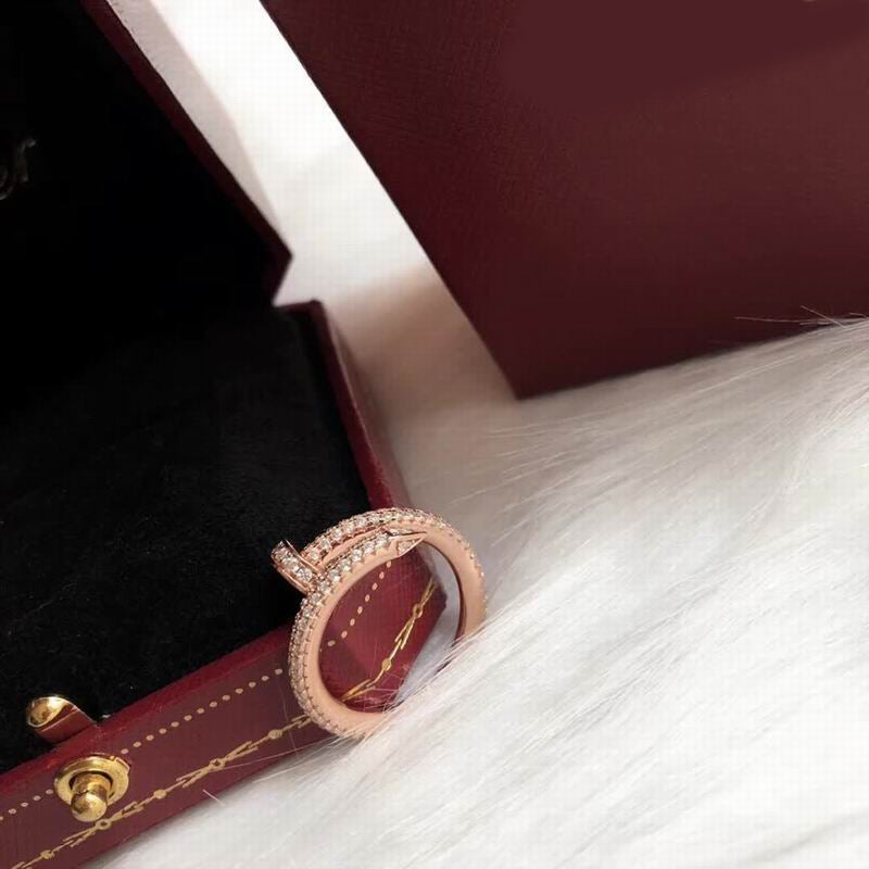 JUSTE RING 2.65MM Rose Gold Full Diamonds, 18K Gold Plated Ring with Gift Box