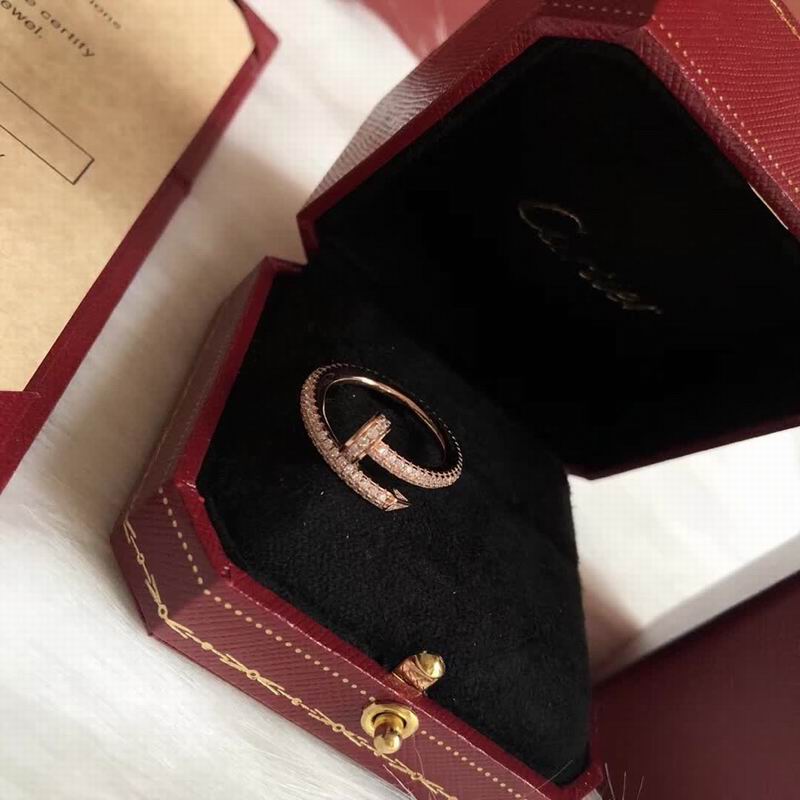 JUSTE RING 2.65MM Rose Gold Full Diamonds, 18K Gold Plated Ring with Gift Box