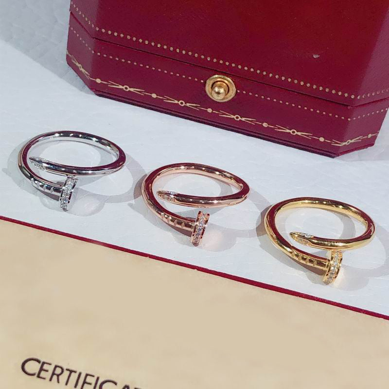 JUSTE RING 1.8 MM DIAMOND, 18K Gold Plated Ring with Gift Box
