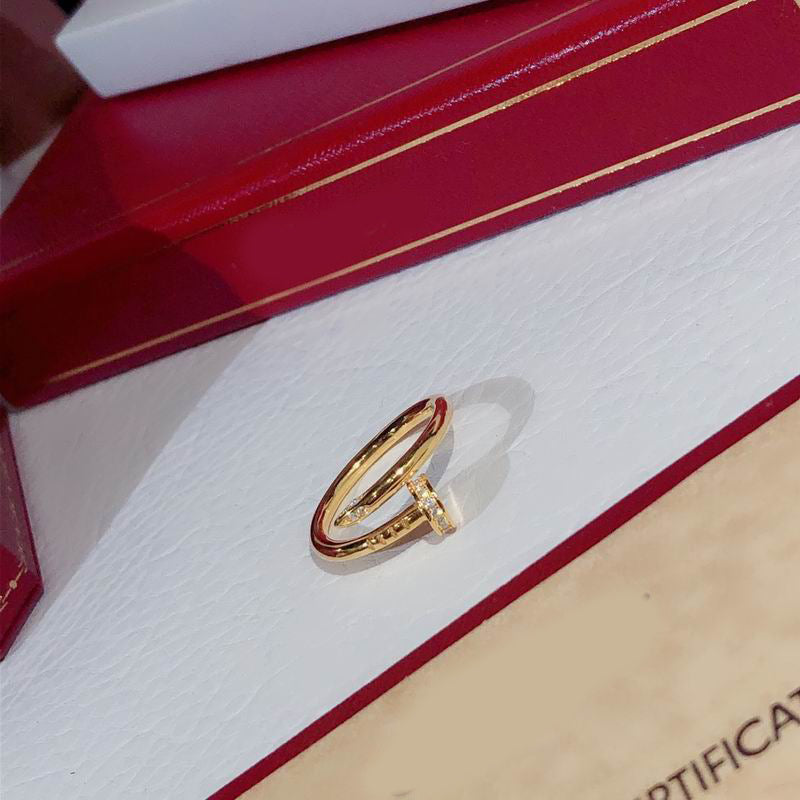 JUSTE RING 1.8 MM DIAMOND, 18K Gold Plated Ring with Gift Box