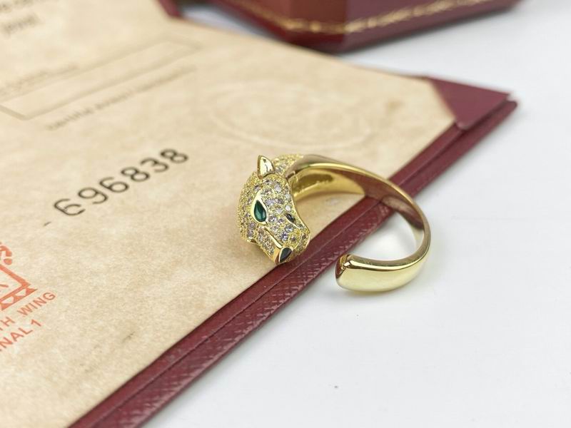 PANTHERE RING DIAMOND SMALL MODEL, HALF-PAVED