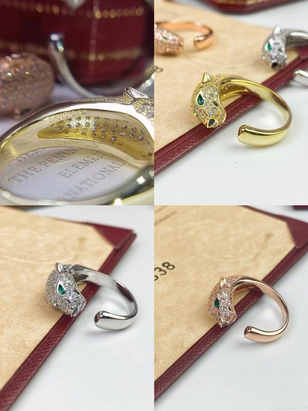 PANTHERE RING DIAMOND SMALL MODEL, HALF-PAVED