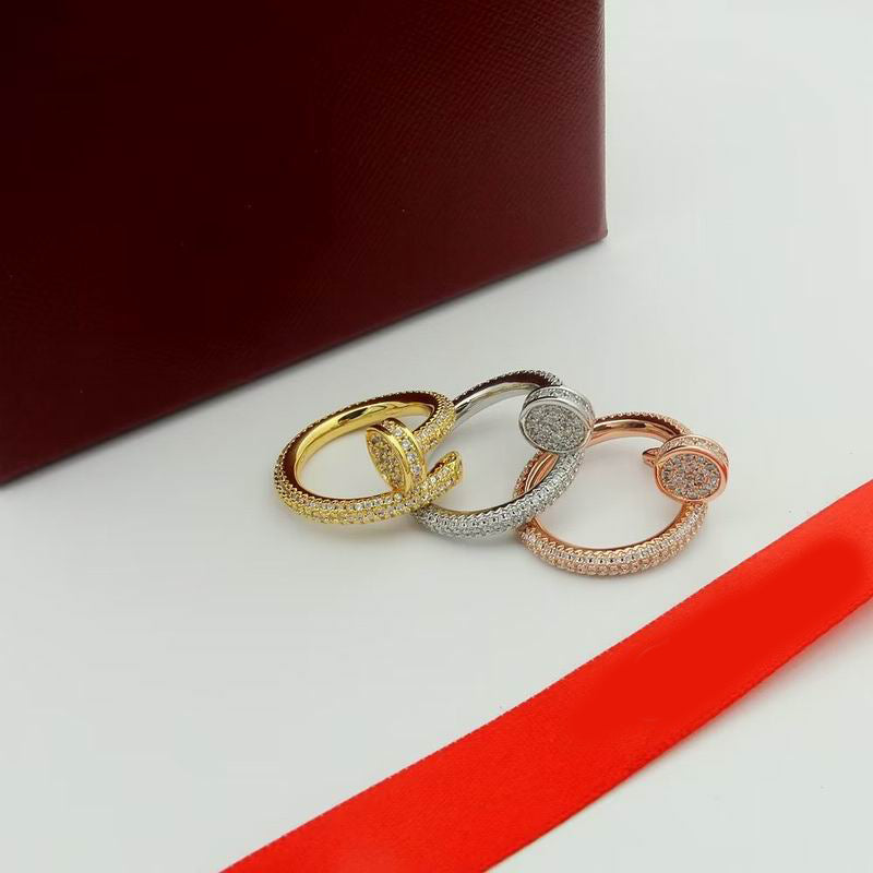 JUSTE RING 2.65MM Full Diamonds, 18K Gold Plated Ring with Gift Box