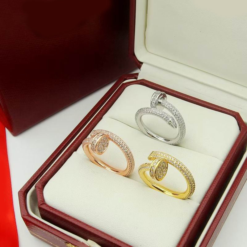 JUSTE RING 2.65MM Full Diamonds, 18K Gold Plated Ring with Gift Box