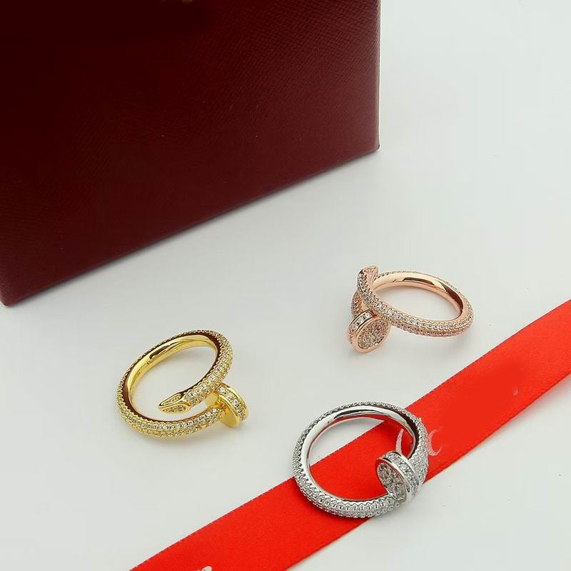JUSTE RING 2.65MM Full Diamonds, 18K Gold Plated Ring with Gift Box