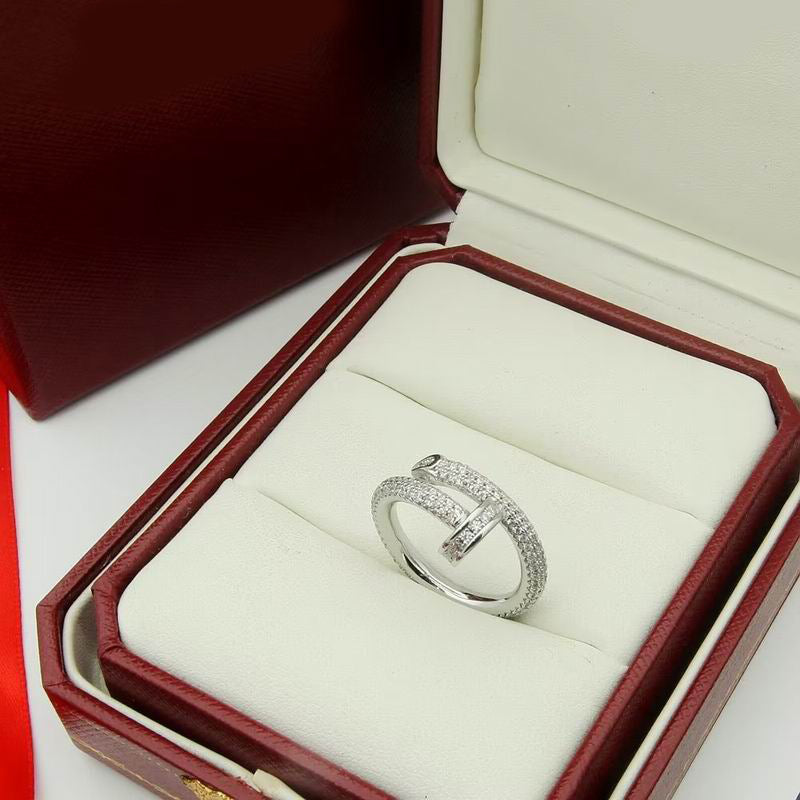 JUSTE RING 2.65MM Full Diamonds, 18K Gold Plated Ring with Gift Box