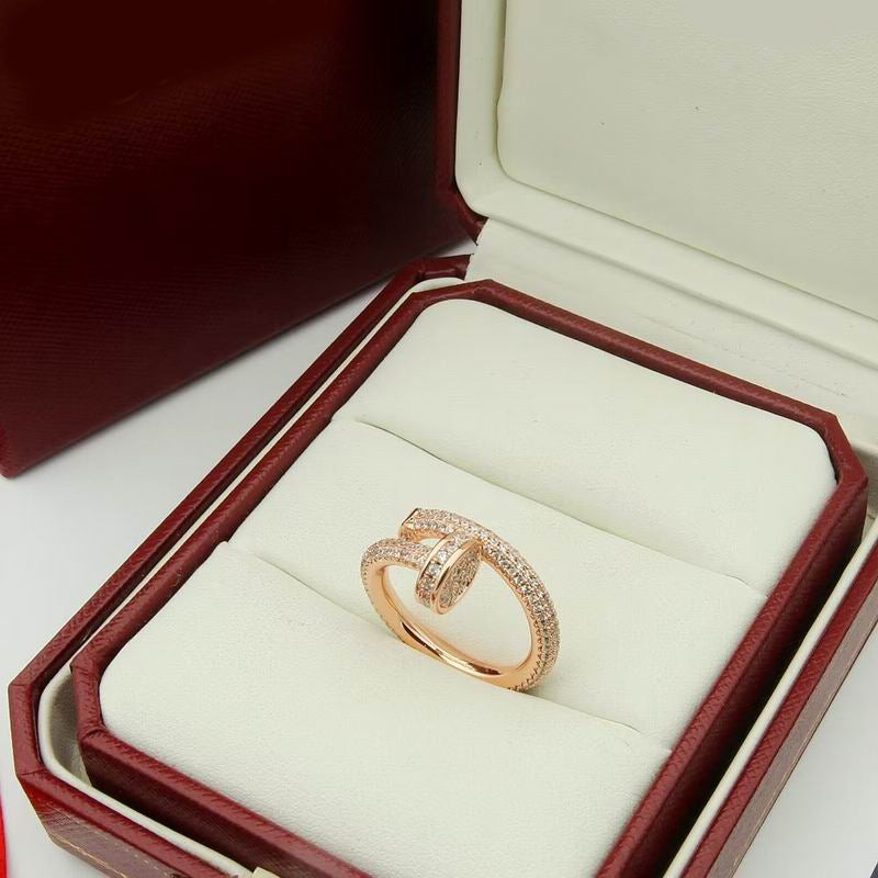 JUSTE RING 2.65MM Full Diamonds, 18K Gold Plated Ring with Gift Box