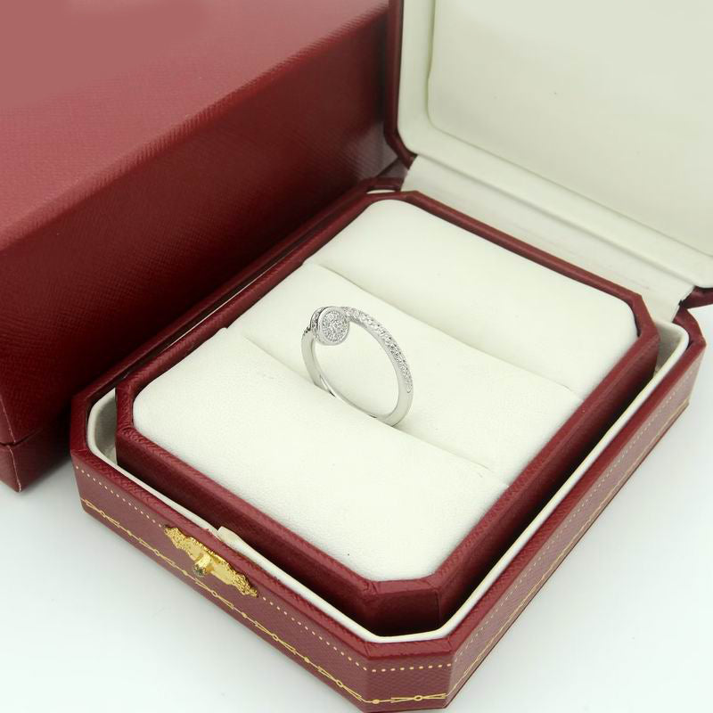 JUSTE RING 1.8 MM Full DIAMONDS, 18K Gold Plated Ring with Gift Box