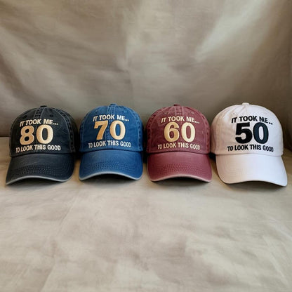 Funny birthday hat with custom age embroidery