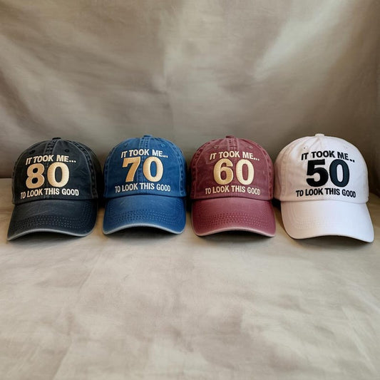 Funny birthday hat with custom age embroidery