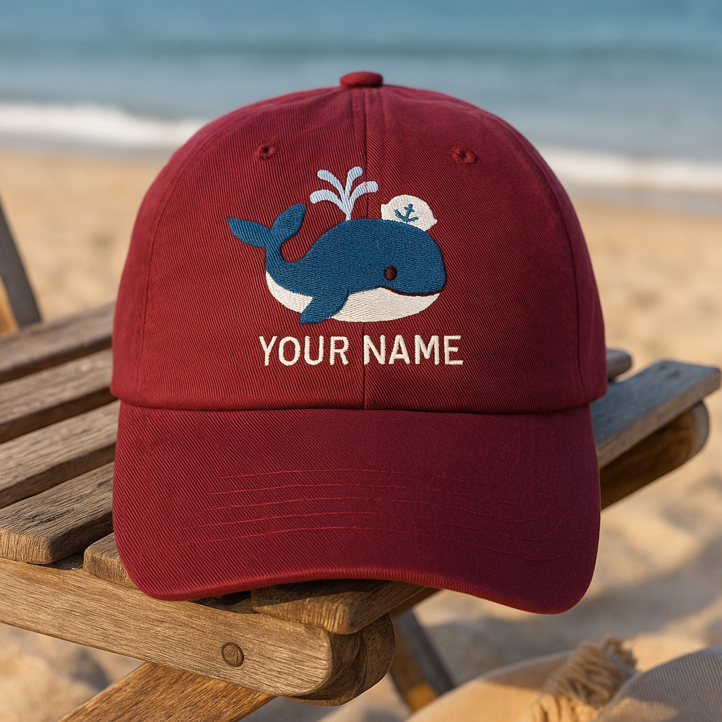 Personalized Whale Embroidered Hat