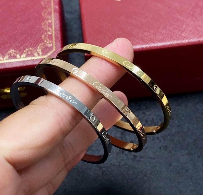 LOVE Bracelet 3.65MM No Stone, 925 Sterling Silver Bracelet With Original Gift Box