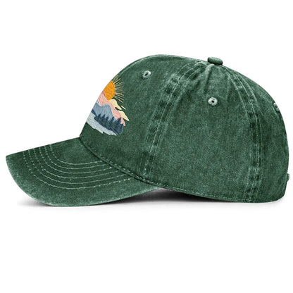 Mountain Sunrise Embroidered Hat | mountain sunrise Baseball Hat | sunrise Embroidered Gift | Vintage Embroidered mountain | Embroidered