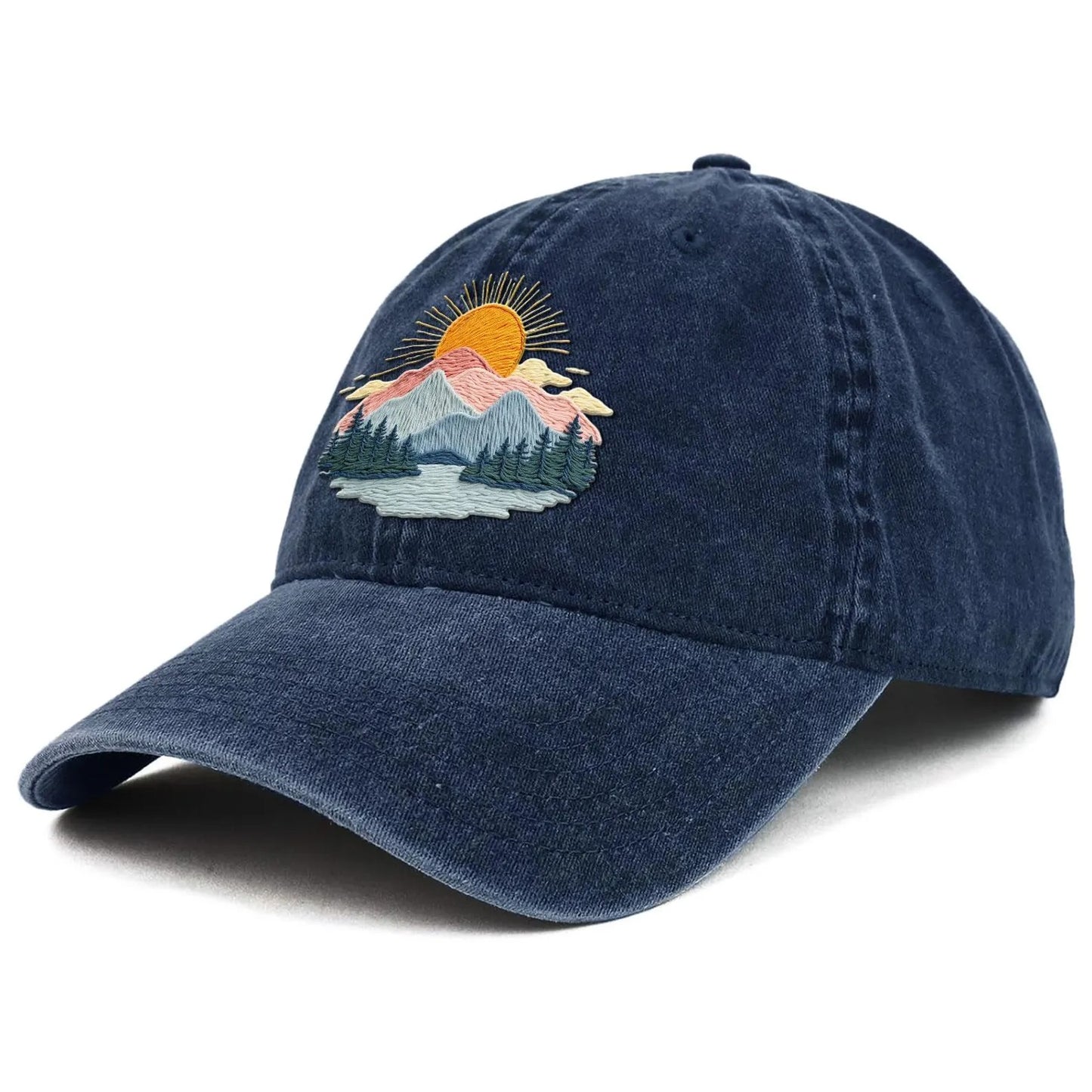 Mountain Sunrise Embroidered Hat | mountain sunrise Baseball Hat | sunrise Embroidered Gift | Vintage Embroidered mountain | Embroidered
