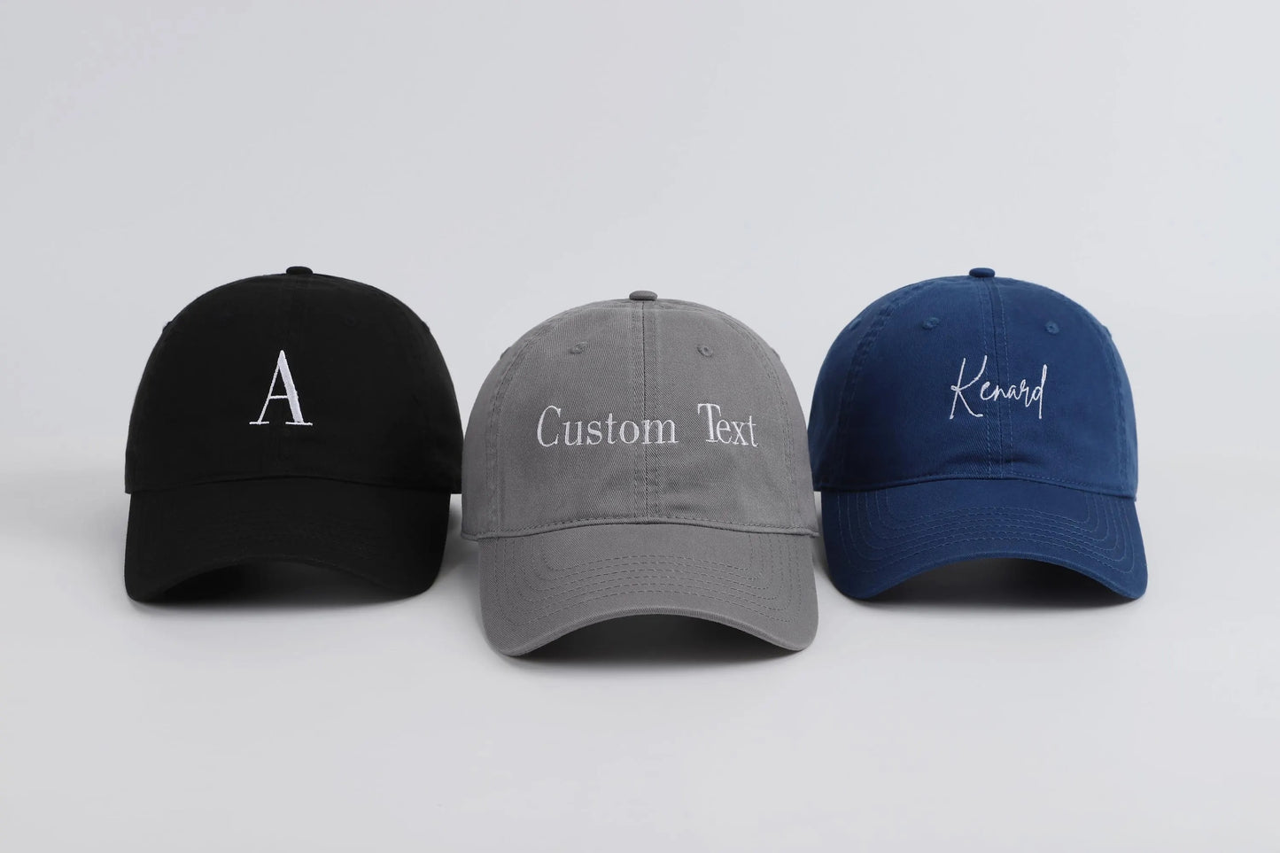 Custom Embroidered Baseball or Trucker Hat: Personalized Text, Vintage Style