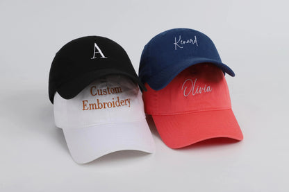 Custom Embroidered Baseball or Trucker Hat: Personalized Text, Vintage Style