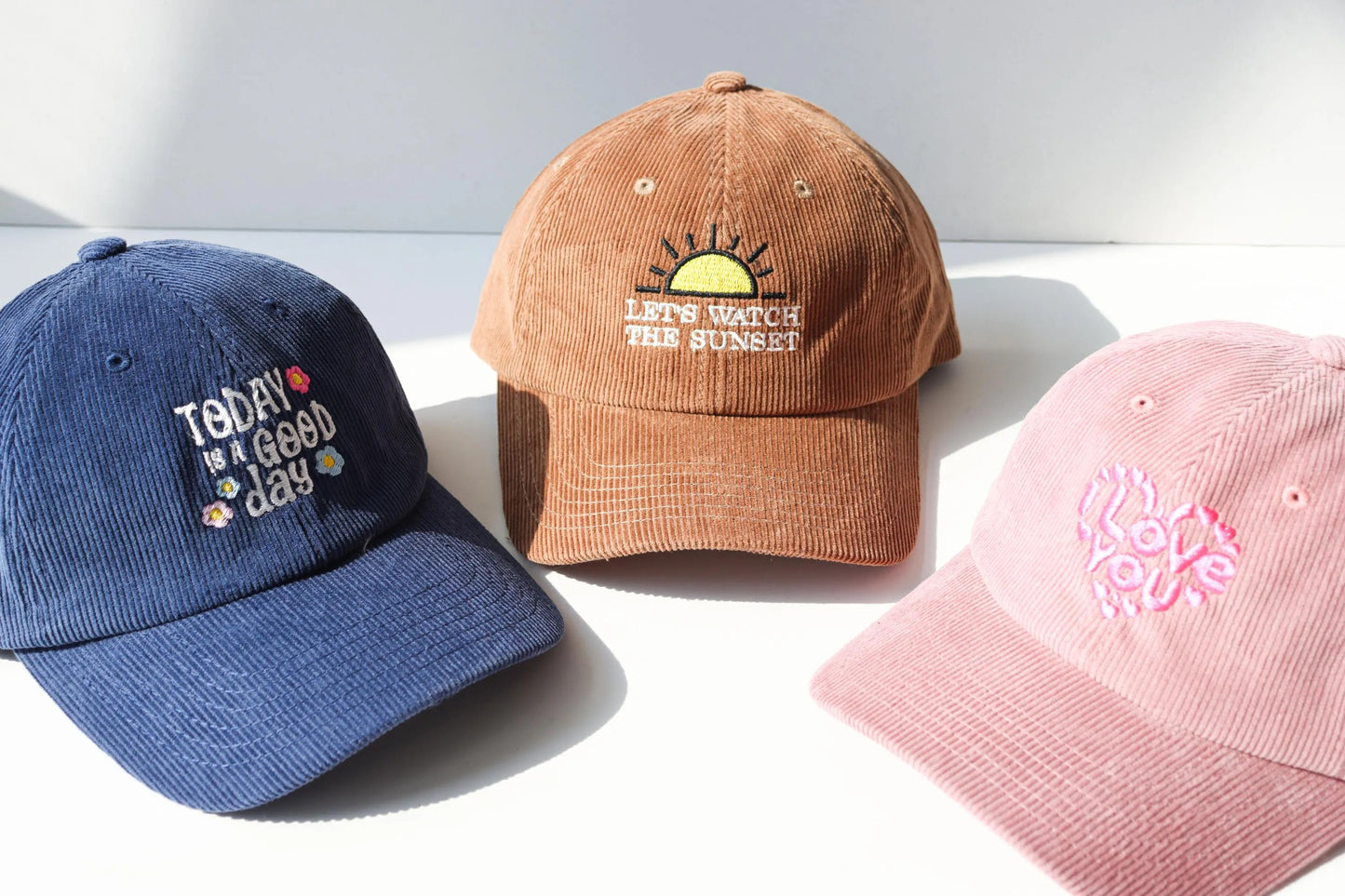 Personalized embroidered text or design corduroy warm soft top duck down hat - Customize personalized embroidered text - Give him/her a gift