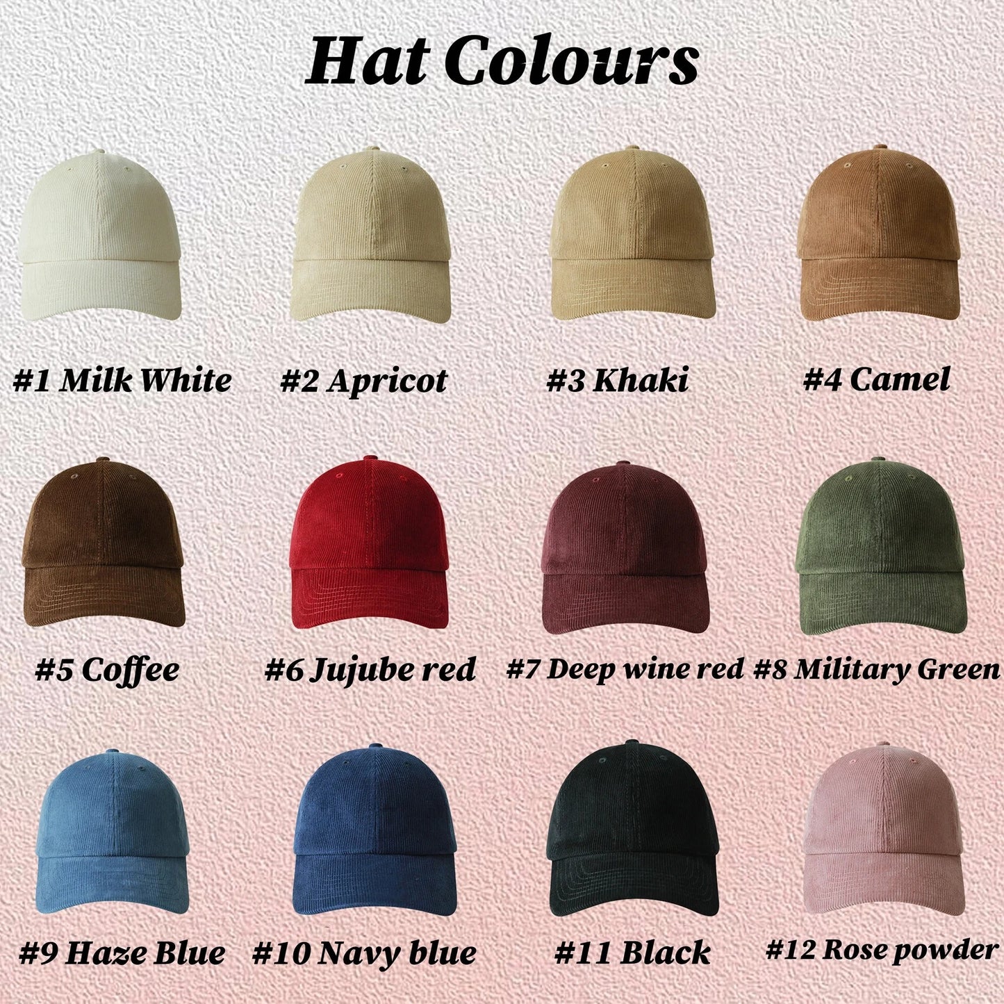 Personalized embroidered text or design corduroy warm soft top duck down hat - Customize personalized embroidered text - Give him/her a gift