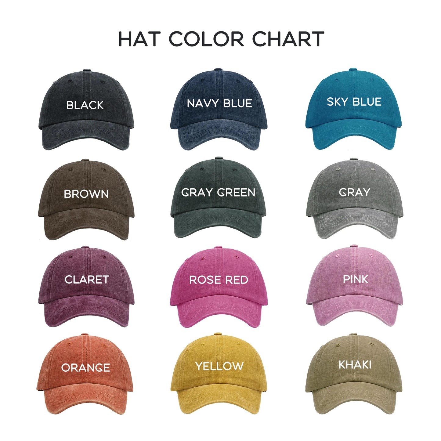 Custom logo embroidered hats, personalized hats, vintage baseball caps, bridal hats, bachelorette party gifts, new mom and dad gifts