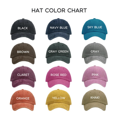 Custom logo embroidered hats, personalized hats, vintage baseball caps, bridal hats, bachelorette party gifts, new mom and dad gifts