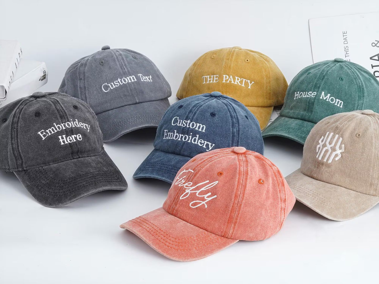 Personalized Text Hat, Custom Logo Embroidered Hat, Retro Baseball Hat, Vintage Style Trucker Hat, Fathers Day Gift, Unisex Baseball Hat.