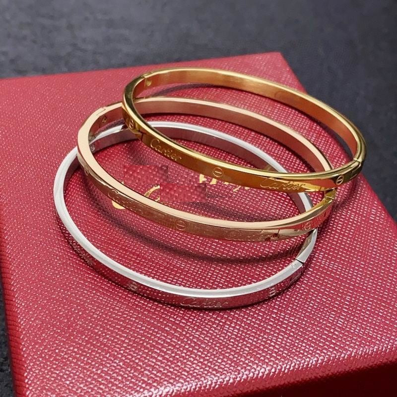 LOVE Bracelet 3.65MM No Stone, 925 Sterling Silver Bracelet With Original Gift Box