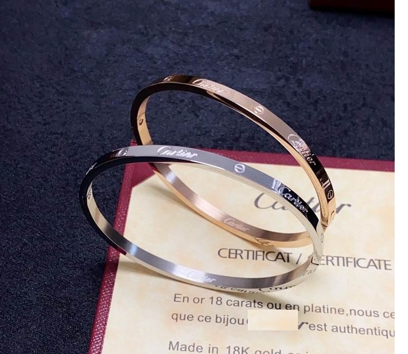 LOVE Bracelet 3.65MM No Stone, 925 Sterling Silver Bracelet With Original Gift Box