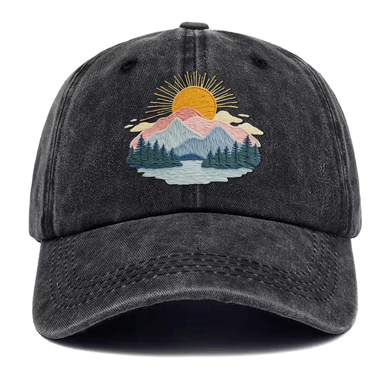 Mountain Sunrise Embroidered Hat | mountain sunrise Baseball Hat | sunrise Embroidered Gift | Vintage Embroidered mountain | Embroidered