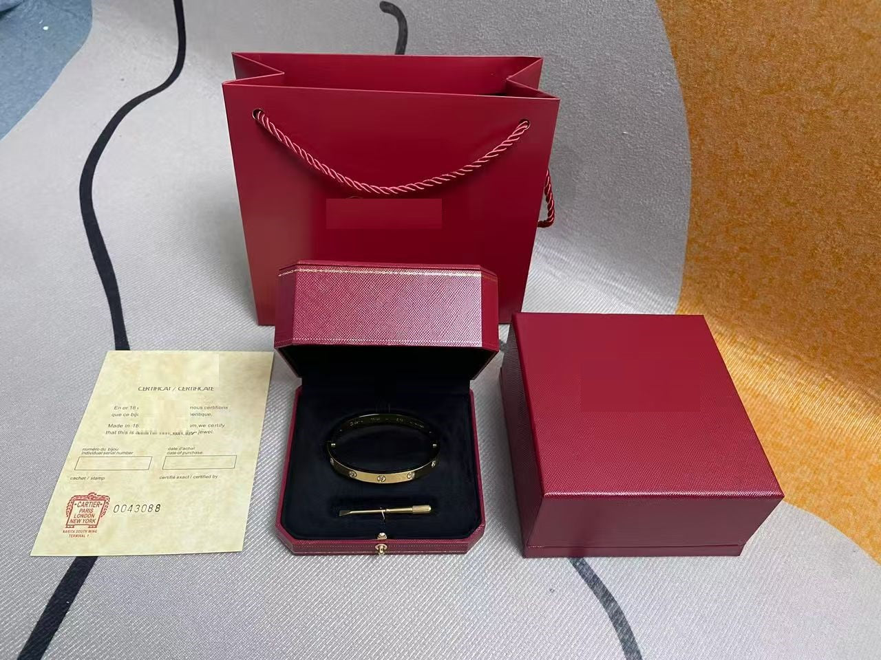 LOVE Bracelet 6.1MM with 10 Diamonds, 18K Gold Plated Bracelet With Original Box