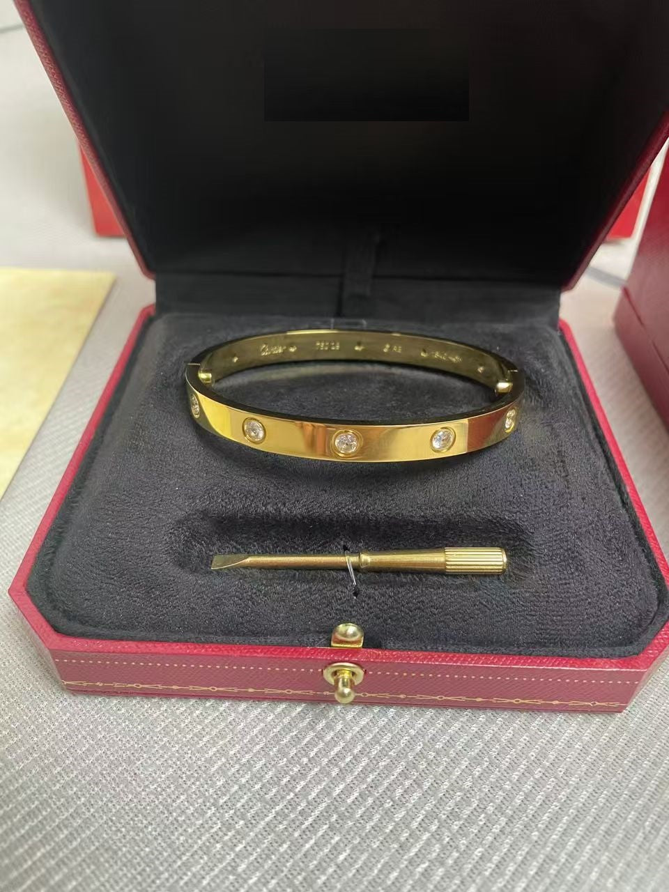 LOVE Bracelet 6.1MM with 10 Diamonds, 18K Gold Plated Bracelet With Original Box