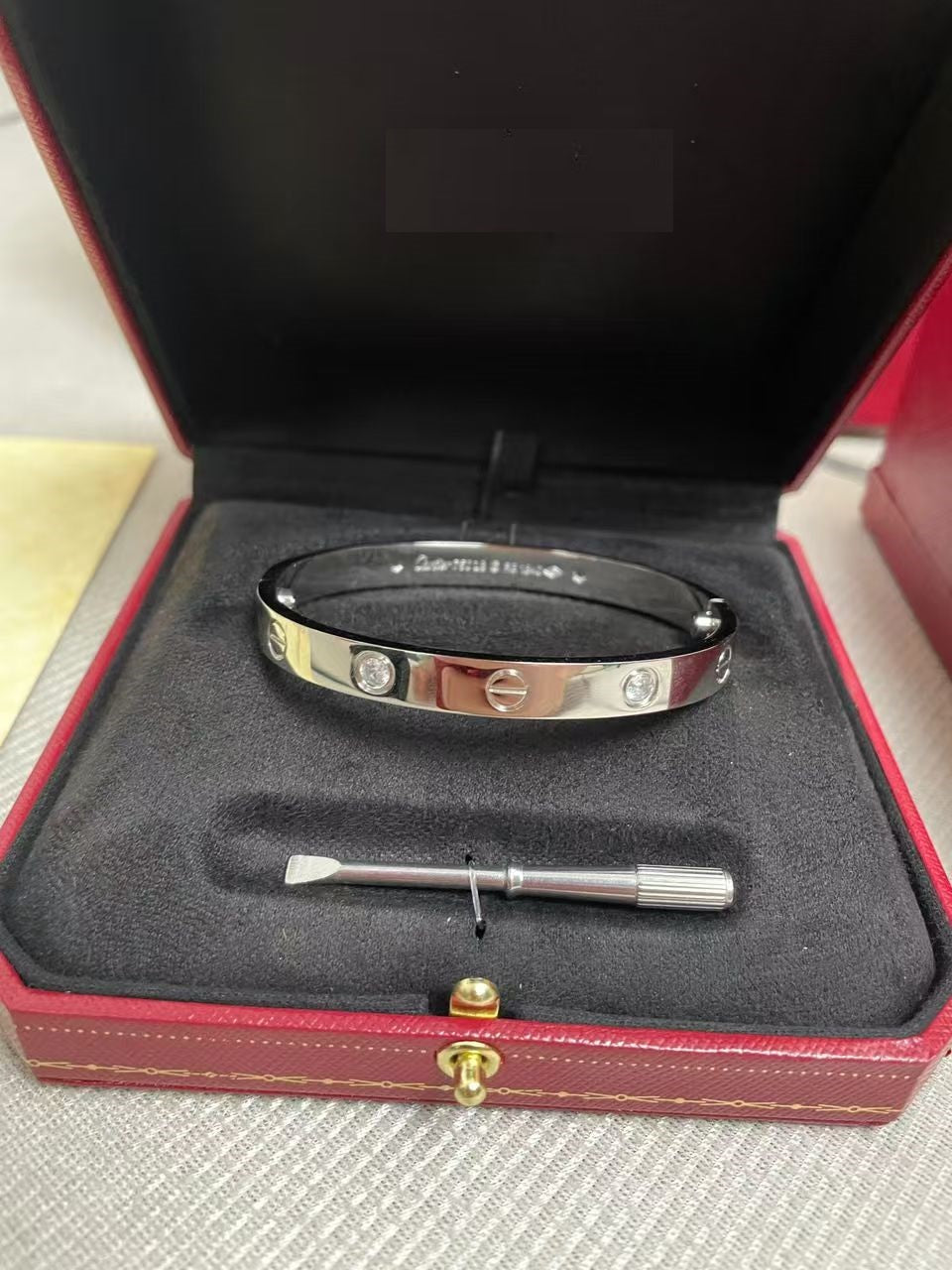 LOVE Bracelet 6.1MM with 4 Diamonds, 18K Gold Plated Bracelet With Original Box