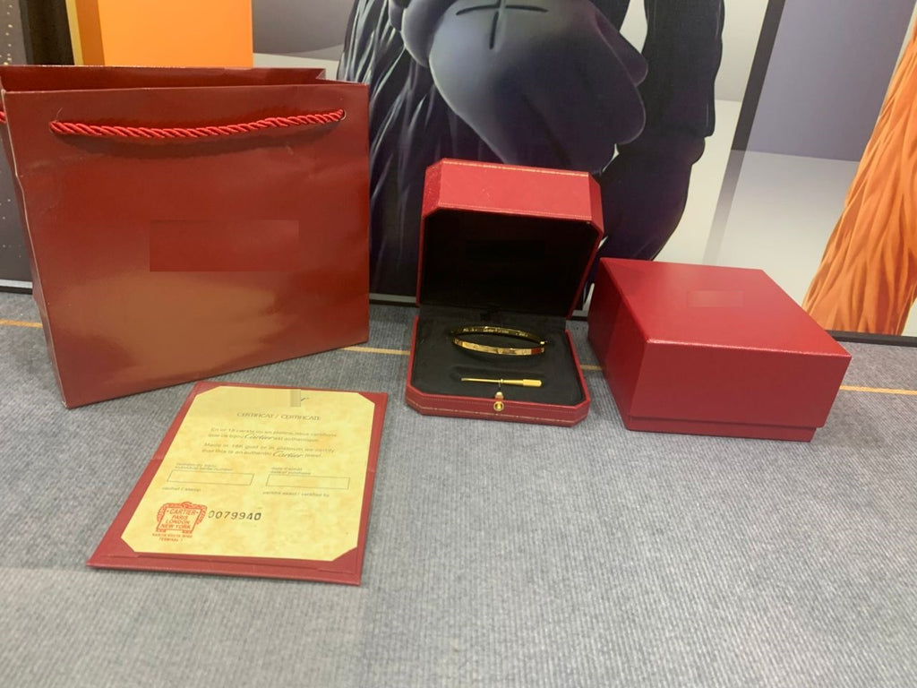 LOVE Bracelet 3.65MM with 4 Diamonds, 18K Gold Plated Bracelet With Original Box