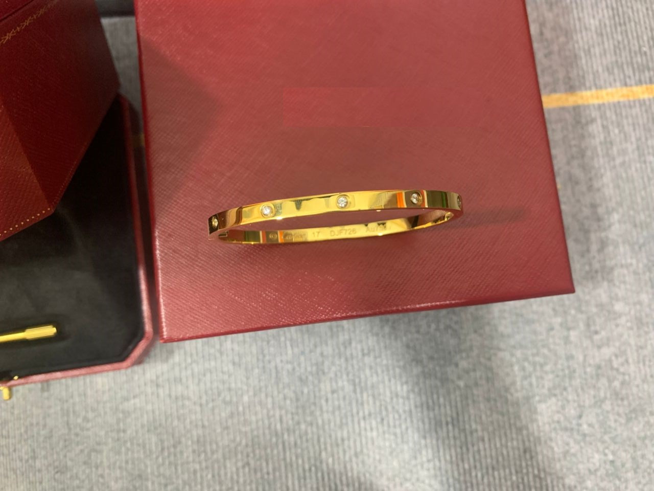 LOVE Bracelet 3.65 MM with 10 Diamonds, 18K Gold Plated Bracelet With Original Box