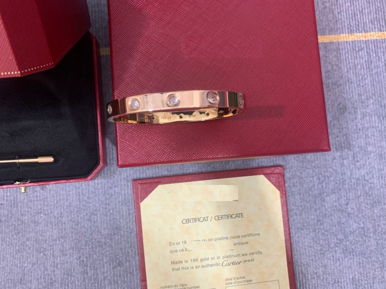 LOVE Bracelet 6.1MM with 10 Diamonds, 18K Gold Plated Bracelet With Original Box